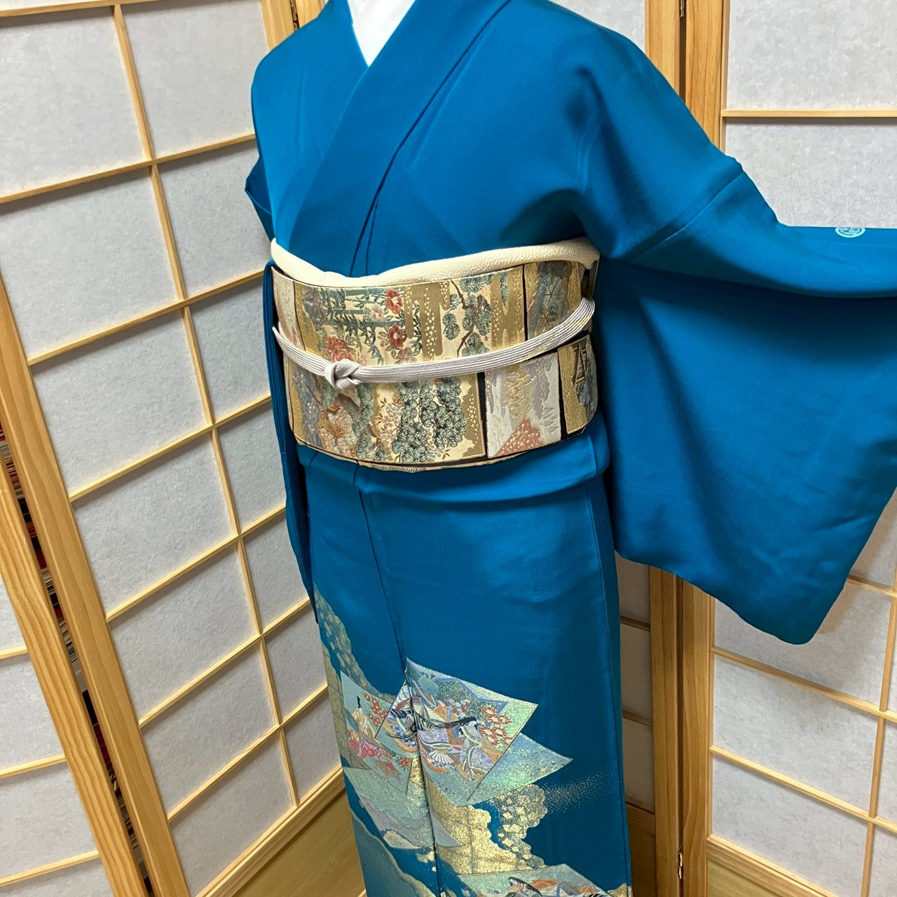 7094# Japanese Tomesode Kimono Vintage Womens Silk Fabric Robe Kimono only sold