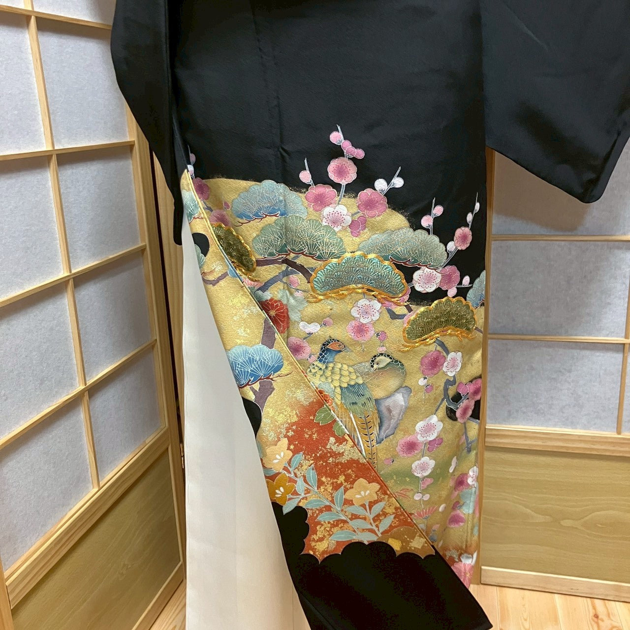 7072# Japanese Tomesode Kimono Vintage Womens Silk Fabric Robe Kimono only sold