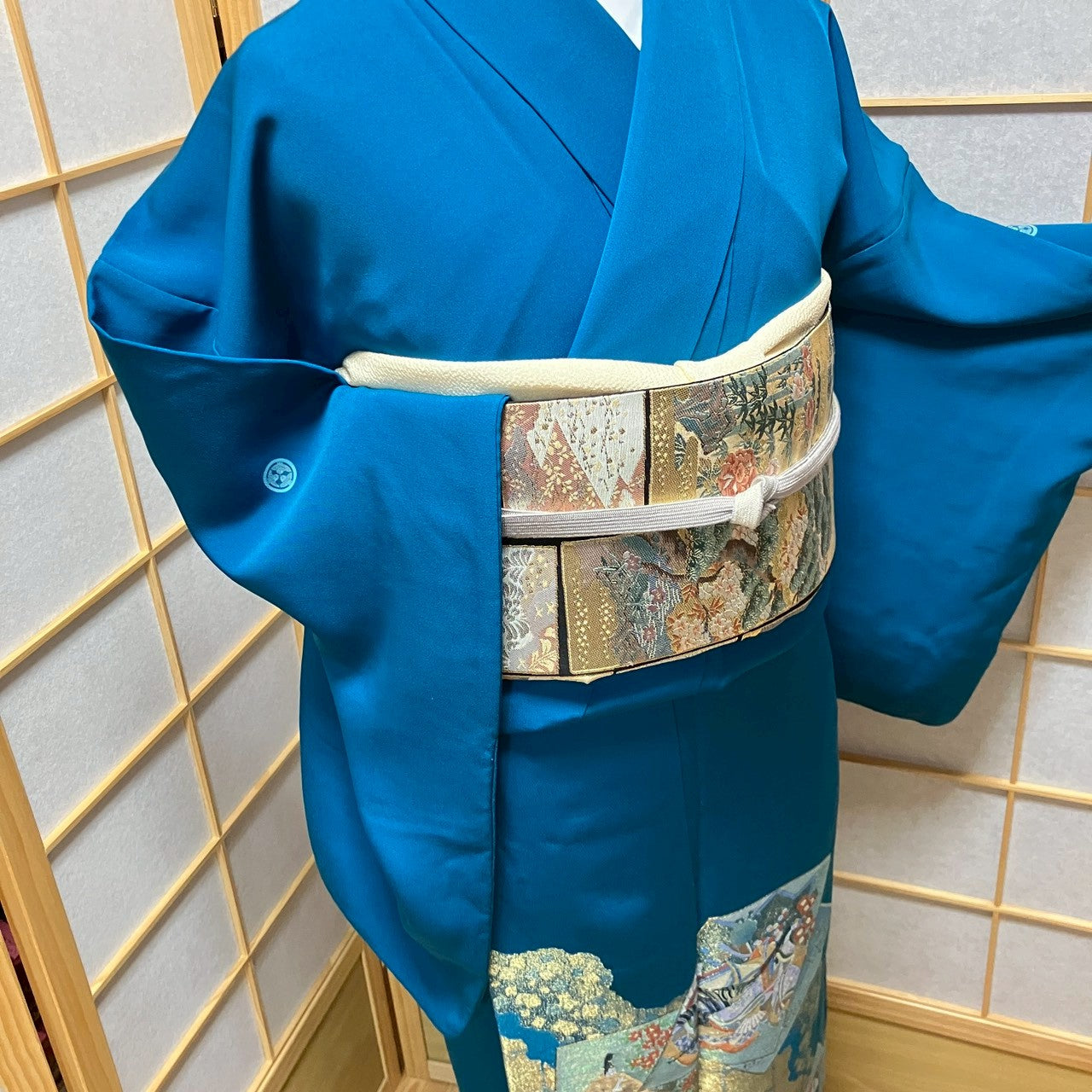 7094# Japanese Tomesode Kimono Vintage Womens Silk Fabric Robe Kimono only sold