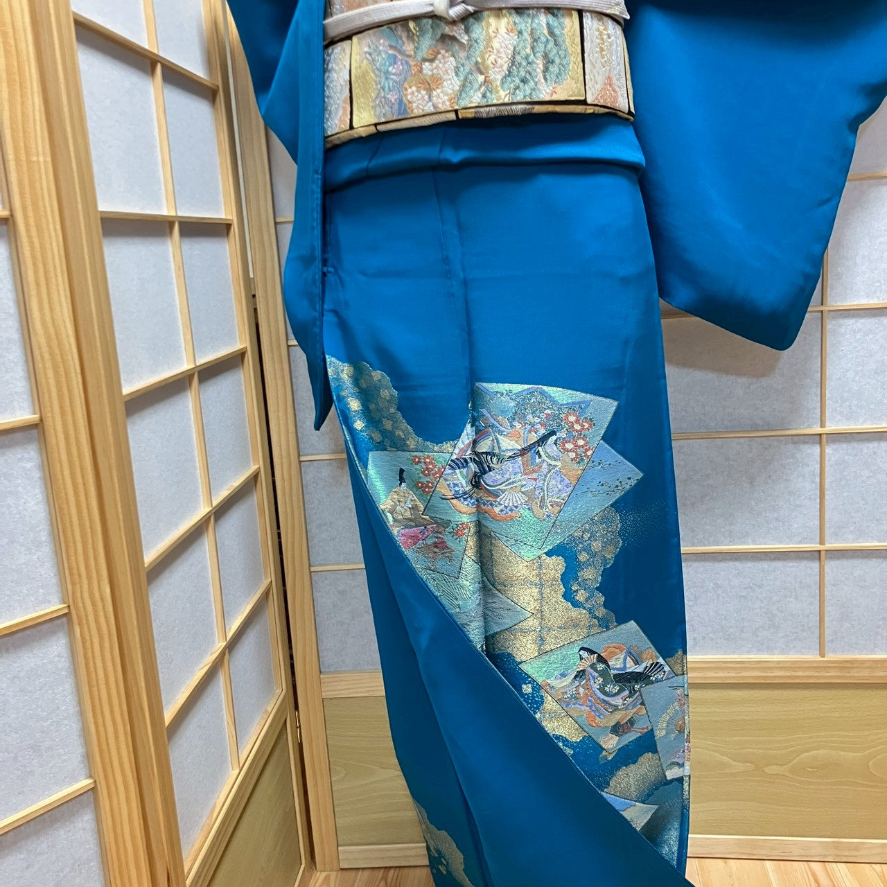 7094# Japanese Tomesode Kimono Vintage Womens Silk Fabric Robe Kimono only sold