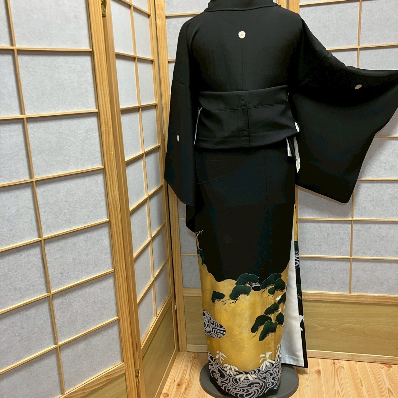 7099# Japanese Tomesode Kimono Vintage Womens Silk Fabric Robe Kimono only sold