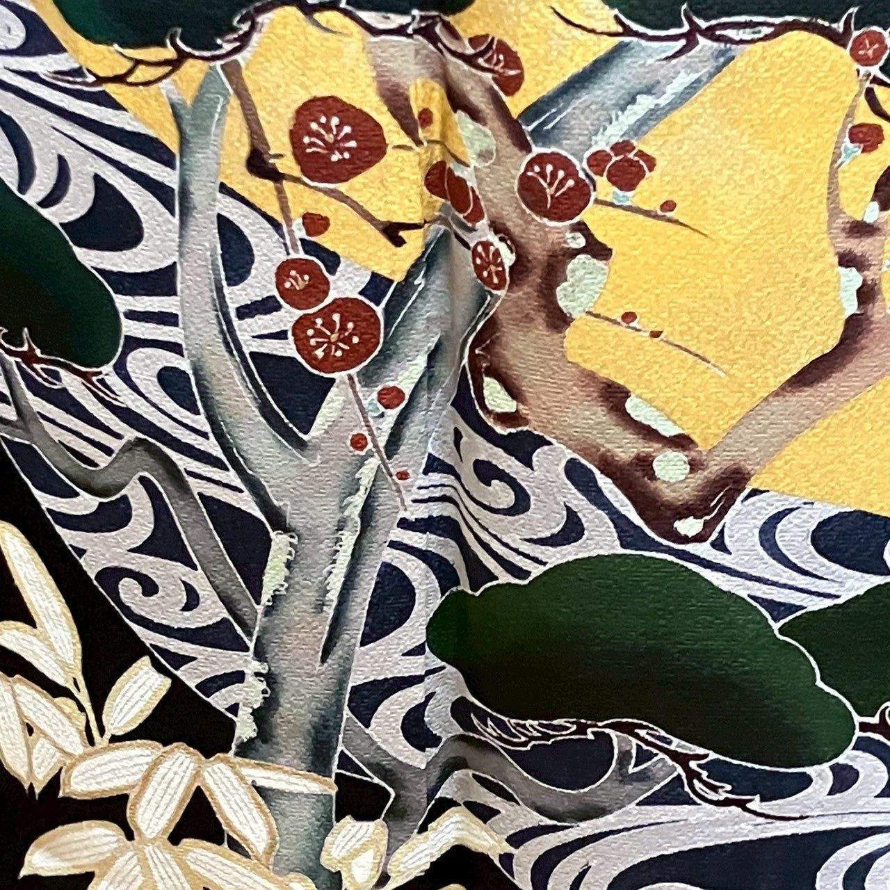 7099# Japanese Tomesode Kimono Vintage Womens Silk Fabric Robe Kimono only sold