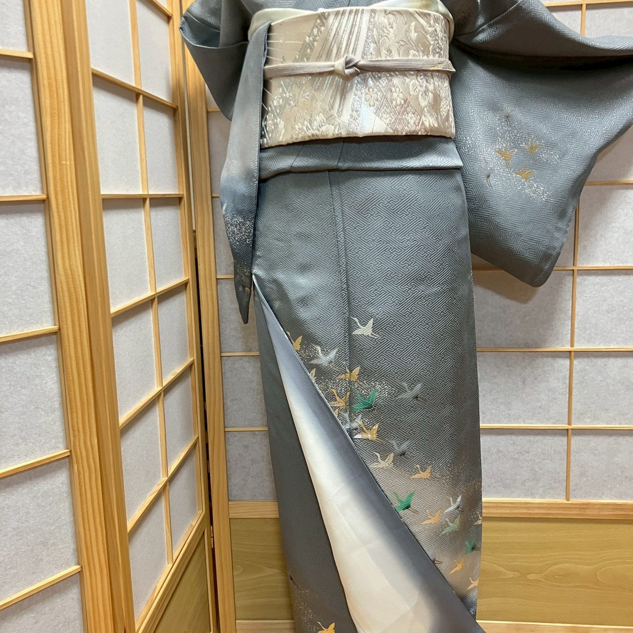 7100# Japanese Kimono Vintage Womens Silk Fabric Robe Kimono only sold