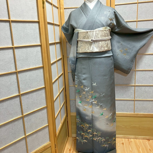 7100# Japanese Kimono Vintage Womens Silk Fabric Robe Kimono only sold