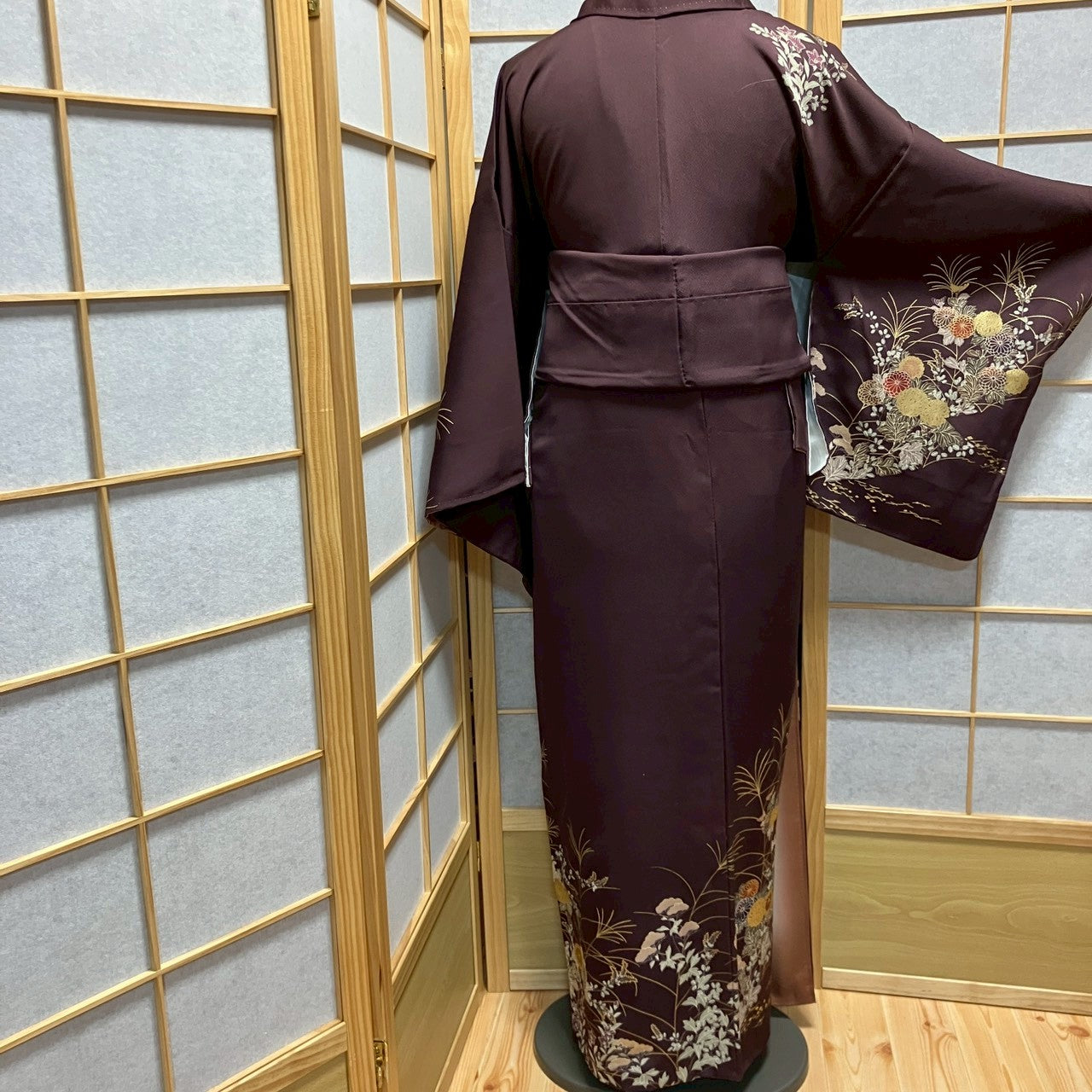 7102# Japanese Kimono Vintage Womens Silk Fabric Robe Kimono only sold