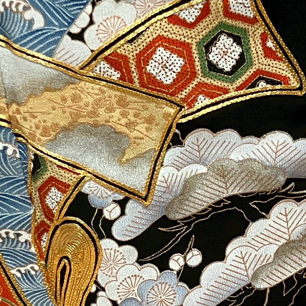 7103# Japanese Tomesode Kimono Vintage Womens Silk Fabric Robe Kimono only sold