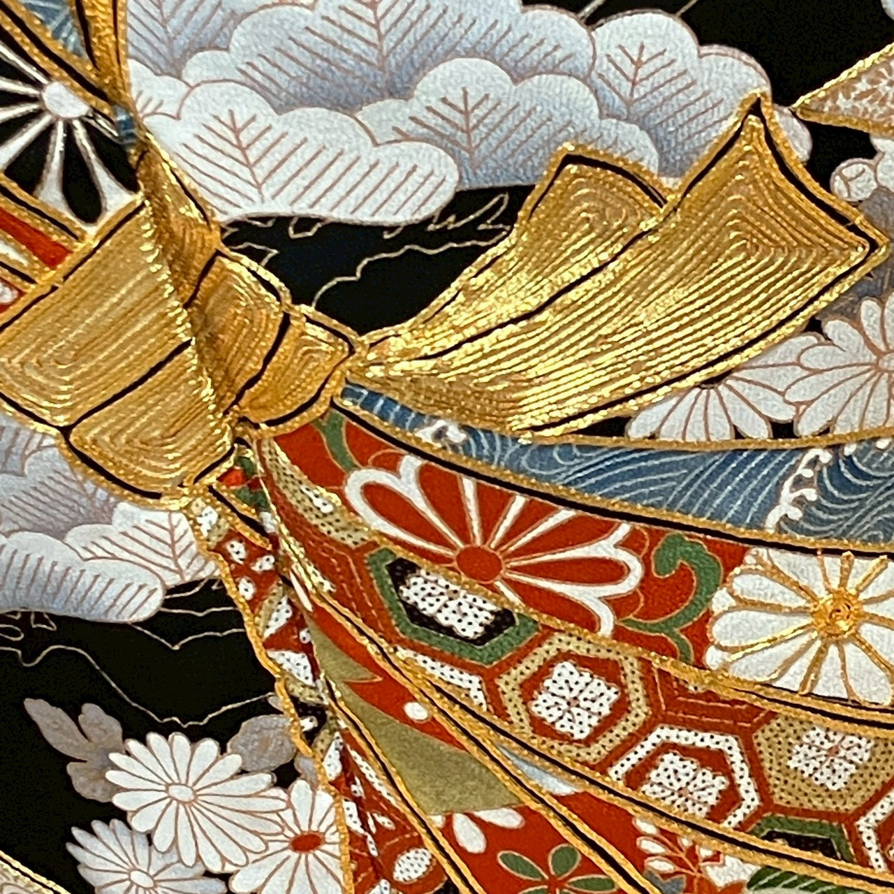 7103# Japanese Tomesode Kimono Vintage Womens Silk Fabric Robe Kimono only sold