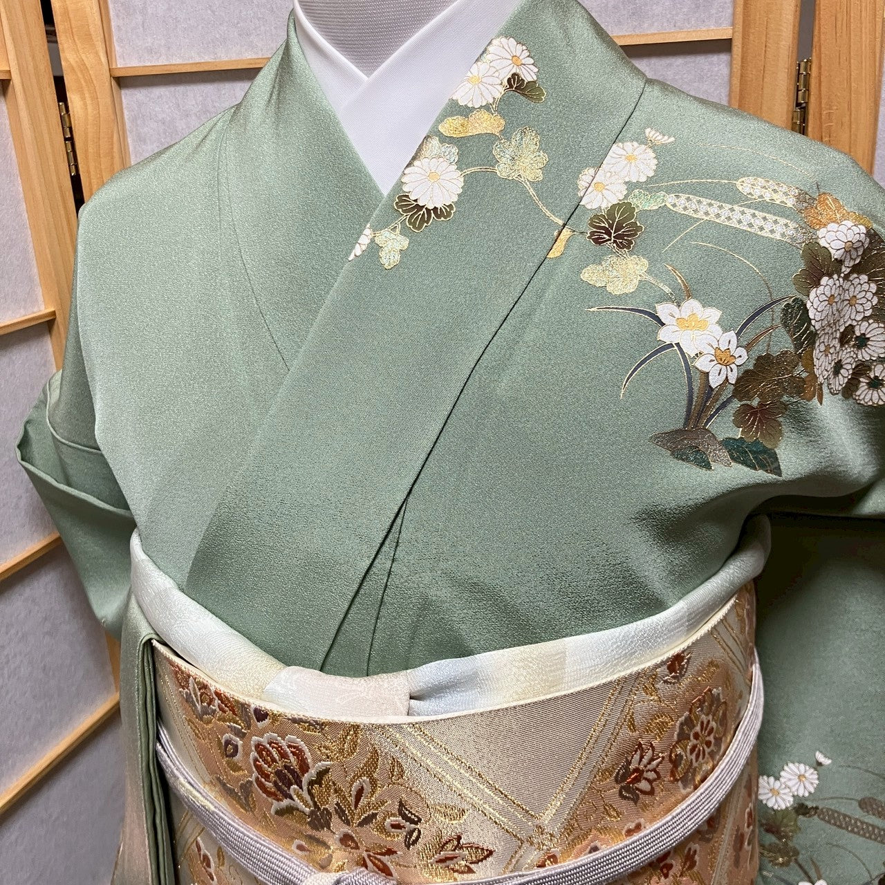 7104# Japanese Kimono Vintage Womens Silk Fabric Robe Kimono only sold