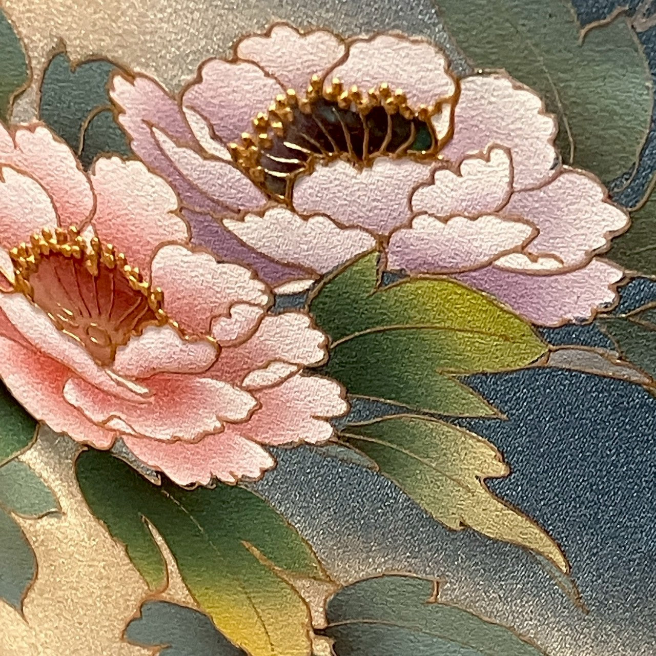 7106# Japanese Kimono Vintage Womens Silk Fabric Robe Kimono only sold Blue