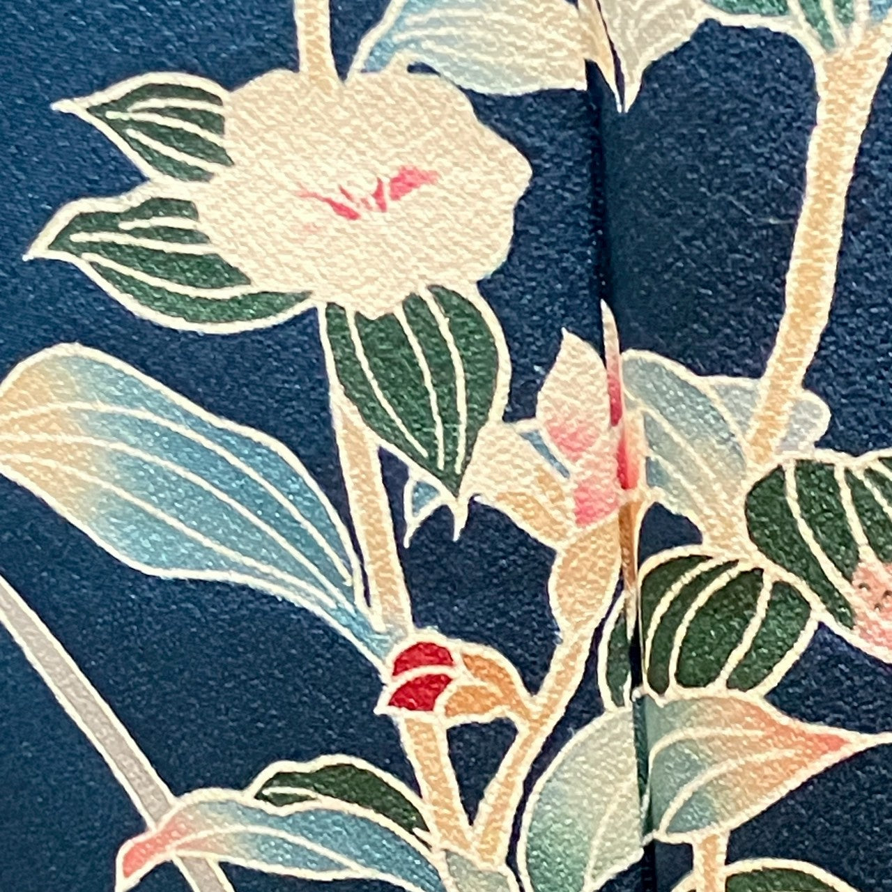 7107# Japanese Kimono Vintage Womens Silk Fabric Robe Kimono only sold Blue