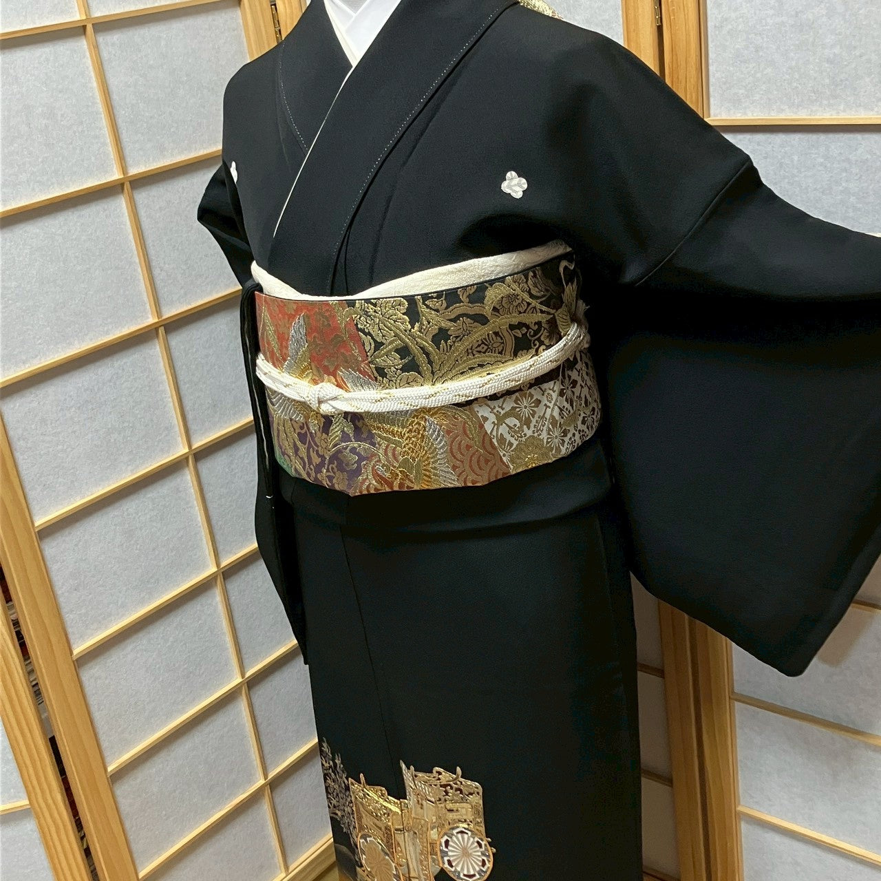 7110# Japanese Tomesode Kimono Vintage Womens Silk Fabric Robe Kimono only sold