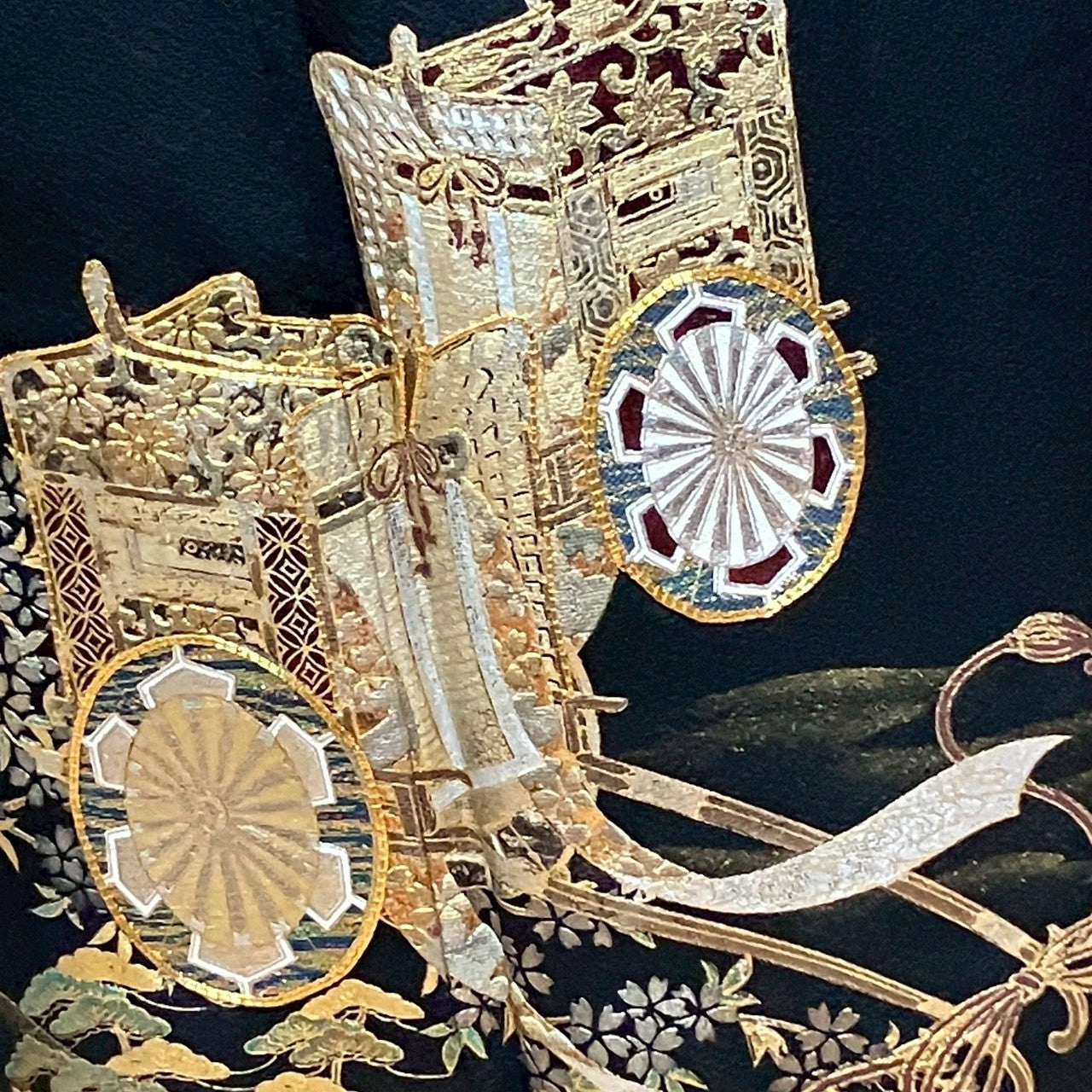 7110# Japanese Tomesode Kimono Vintage Womens Silk Fabric Robe Kimono only sold