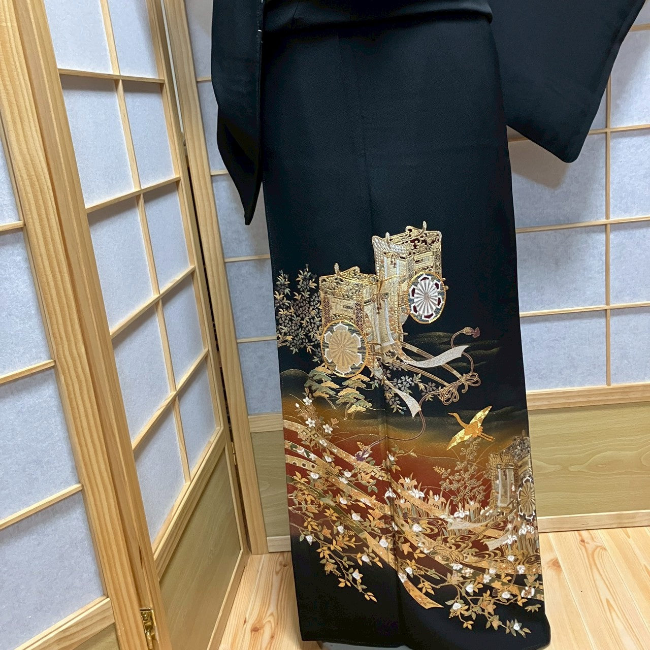 7110# Japanese Tomesode Kimono Vintage Womens Silk Fabric Robe Kimono only sold