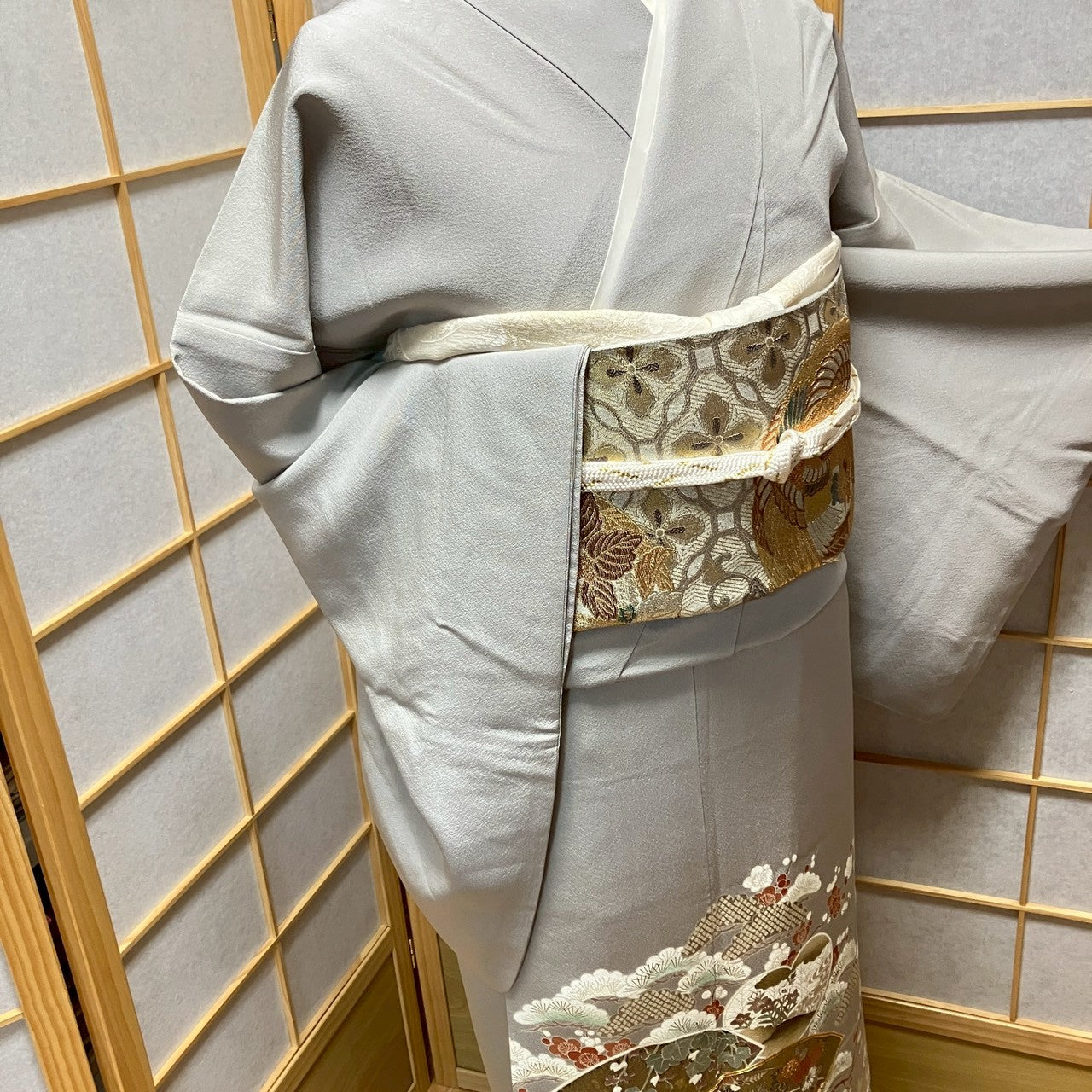 7111# Japanese Tomesode Kimono Vintage Womens Silk Fabric Robe Kimono only sold