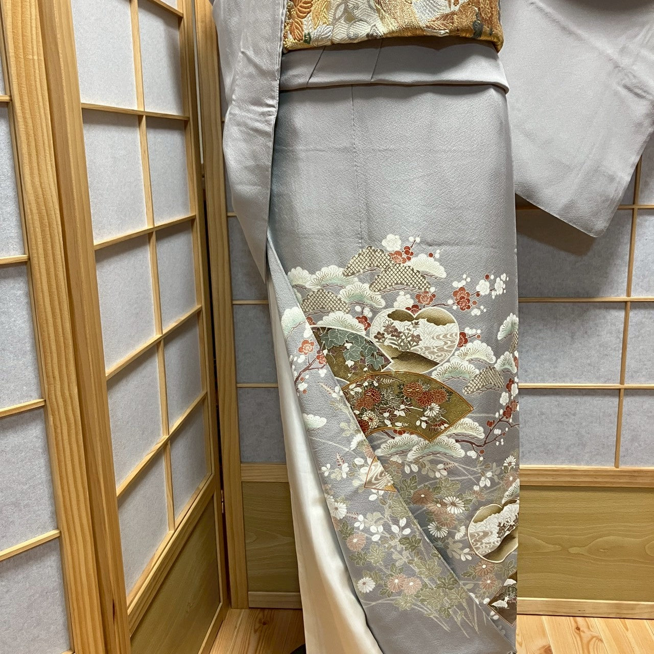 7111# Japanese Tomesode Kimono Vintage Womens Silk Fabric Robe Kimono only sold