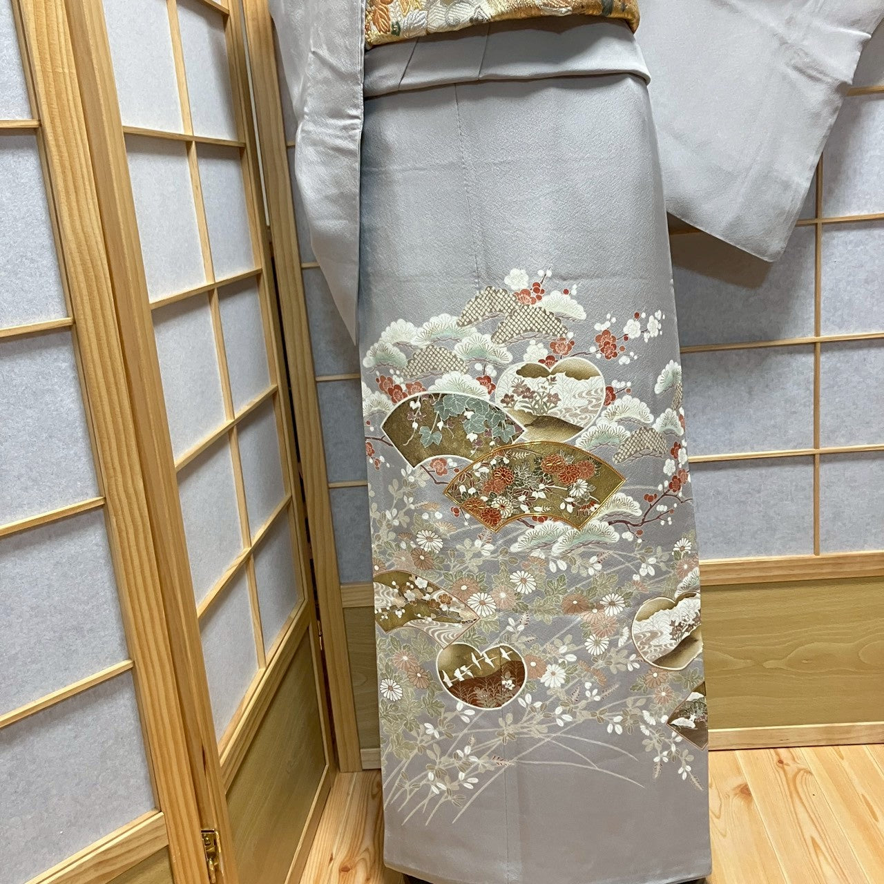 7111# Japanese Tomesode Kimono Vintage Womens Silk Fabric Robe Kimono only sold