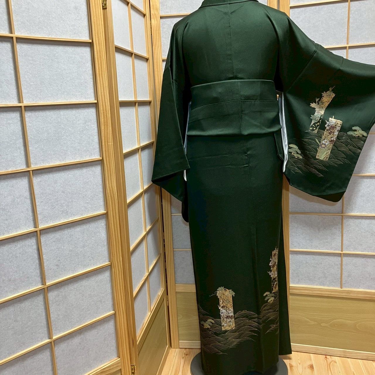 7112# Japanese Kimono Vintage Womens Silk Fabric Robe Kimono only sold