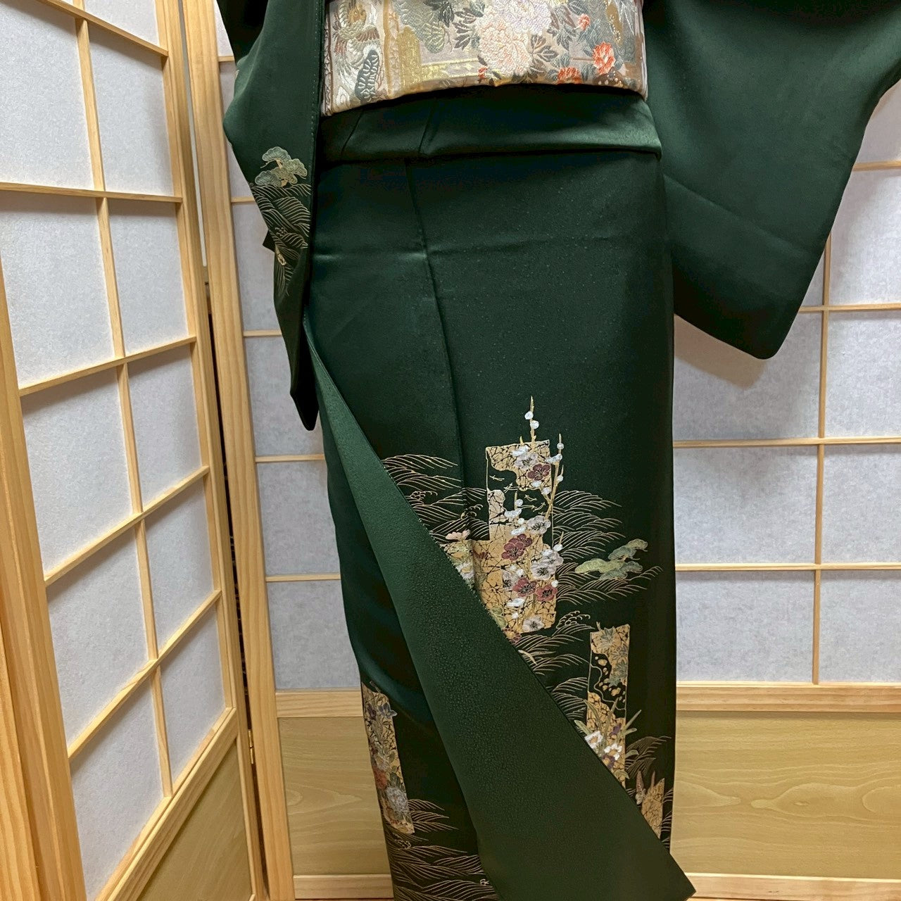 7112# Japanese Kimono Vintage Womens Silk Fabric Robe Kimono only sold