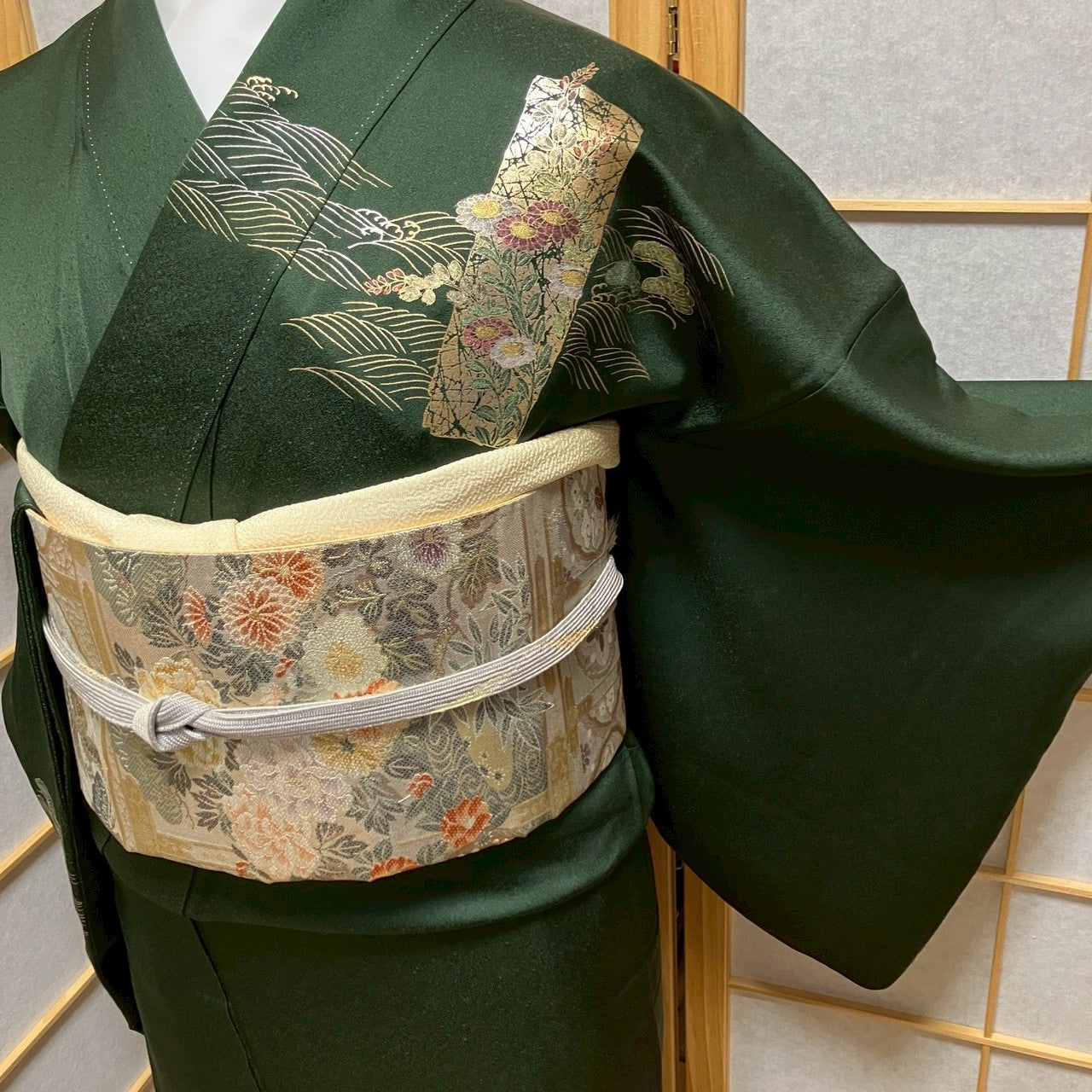 7112# Japanese Kimono Vintage Womens Silk Fabric Robe Kimono only sold