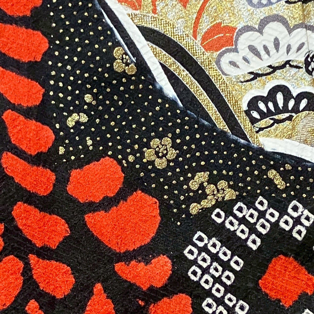 7109# Japanese Vintage Furisode Kimono Obi Obijime Obiage 4-Piece Set Silk Robe