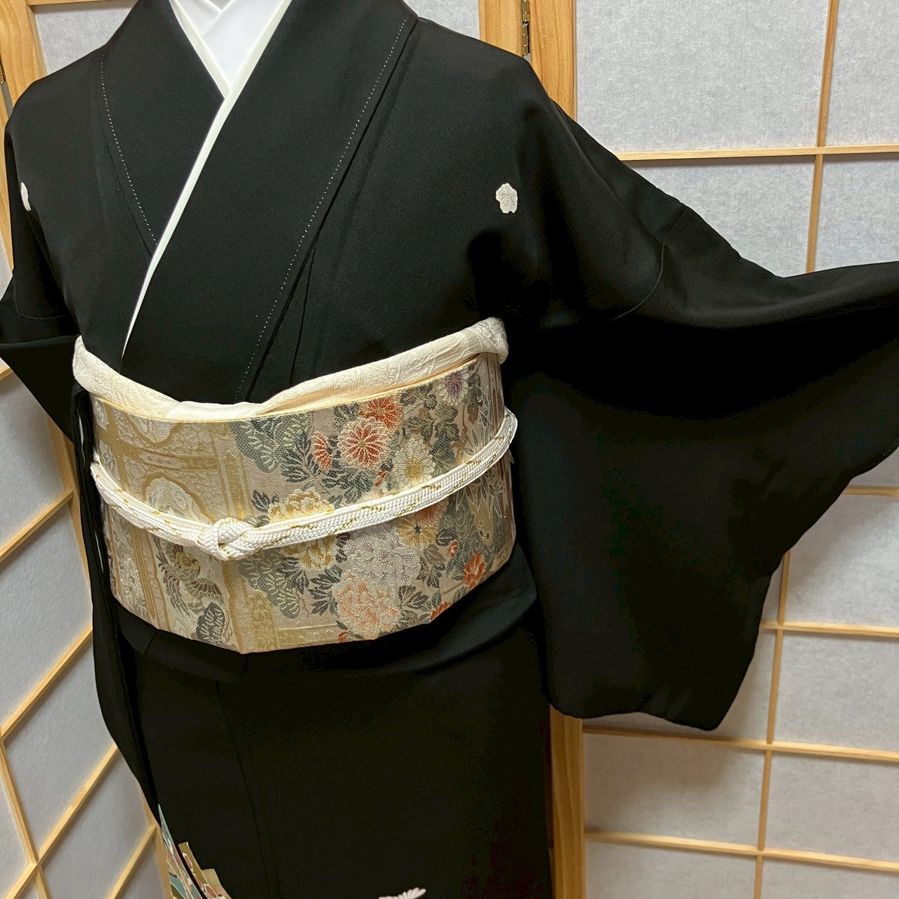 6763# Japanese Tomesode Kimono Vintage Womens Silk Fabric Robe Kimono only sold