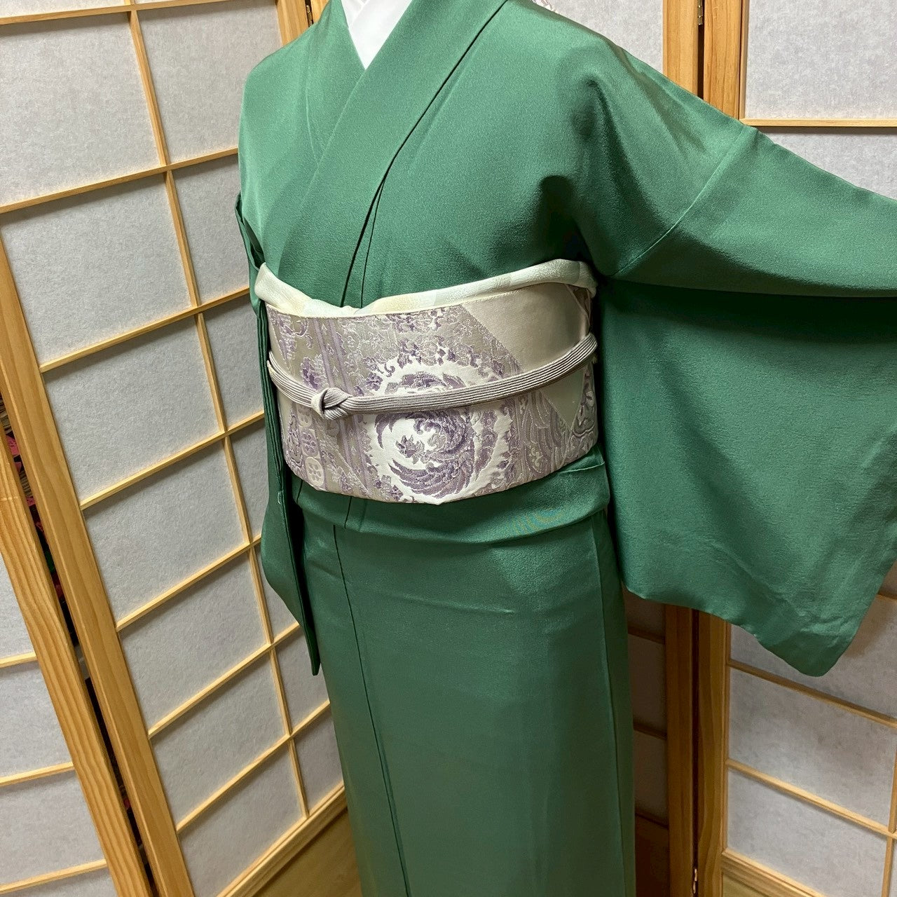 6765# Japanese Plain Kimono Vintage Womens Silk Fabric Robe Kimono only sold