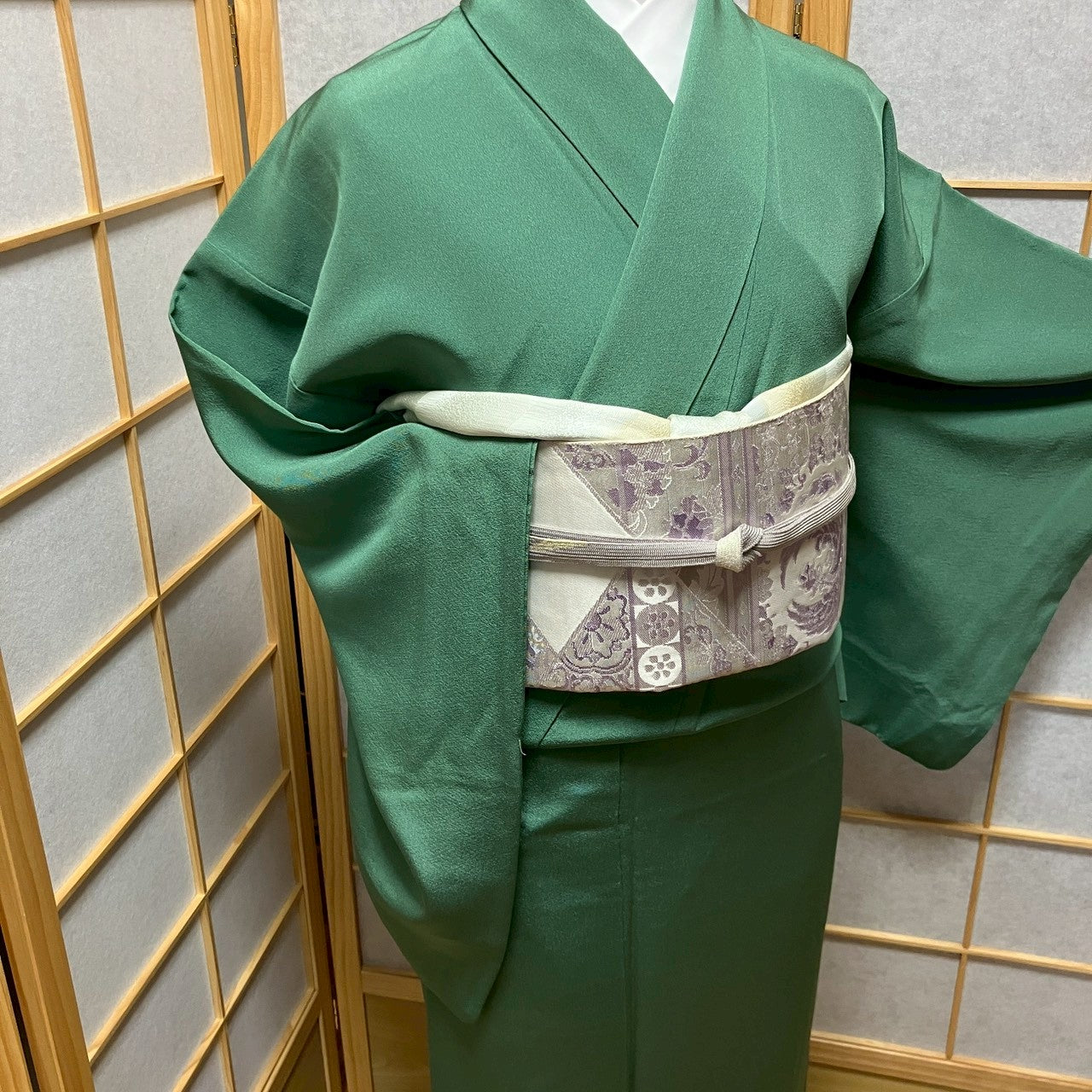 6765# Japanese Plain Kimono Vintage Womens Silk Fabric Robe Kimono only sold