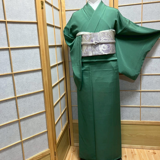 6765# Japanese Plain Kimono Vintage Womens Silk Fabric Robe Kimono only sold