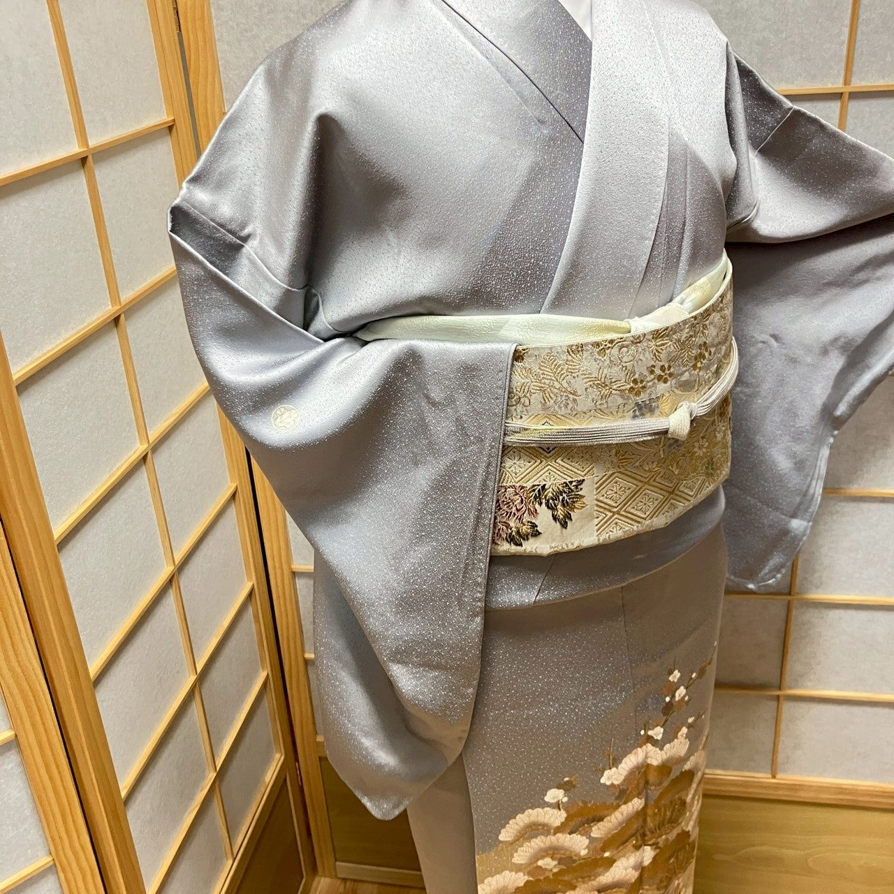6745# Japanese Tomesode Kimono Vintage Womens Silk Fabric Robe Kimono only sold