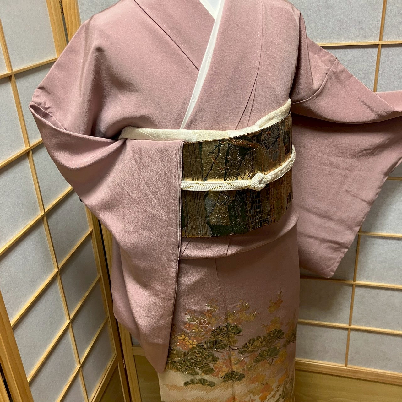 6767# Japanese Tomesode Kimono Vintage Womens Silk Fabric Robe Kimono only sold