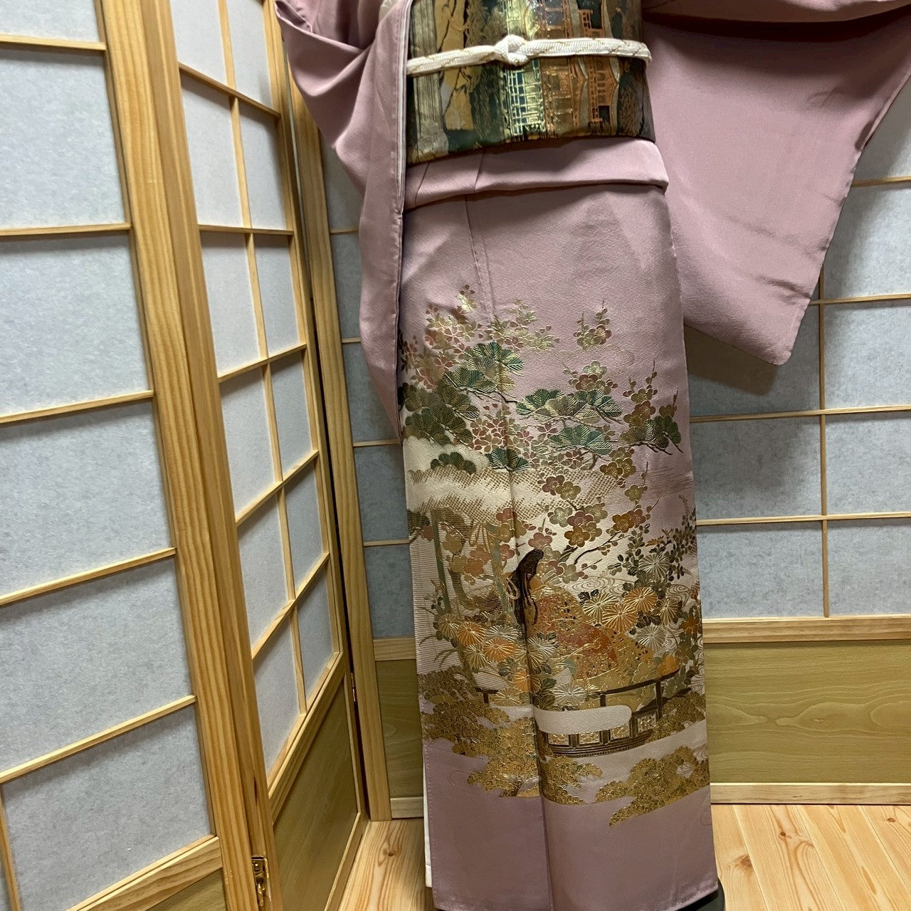 6767# Japanese Tomesode Kimono Vintage Womens Silk Fabric Robe Kimono only sold
