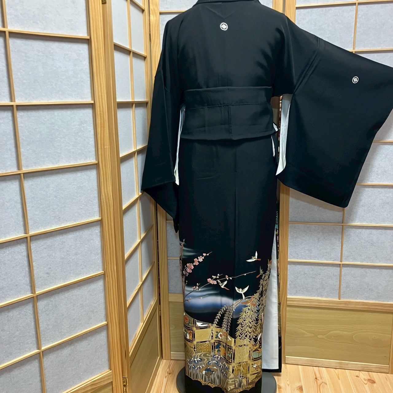 6768# Japanese Tomesode Kimono Vintage Womens Silk Fabric Robe Kimono only sold