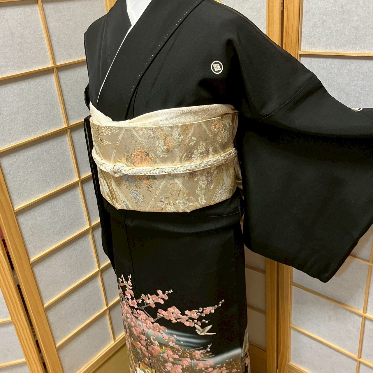 6768# Japanese Tomesode Kimono Vintage Womens Silk Fabric Robe Kimono only sold