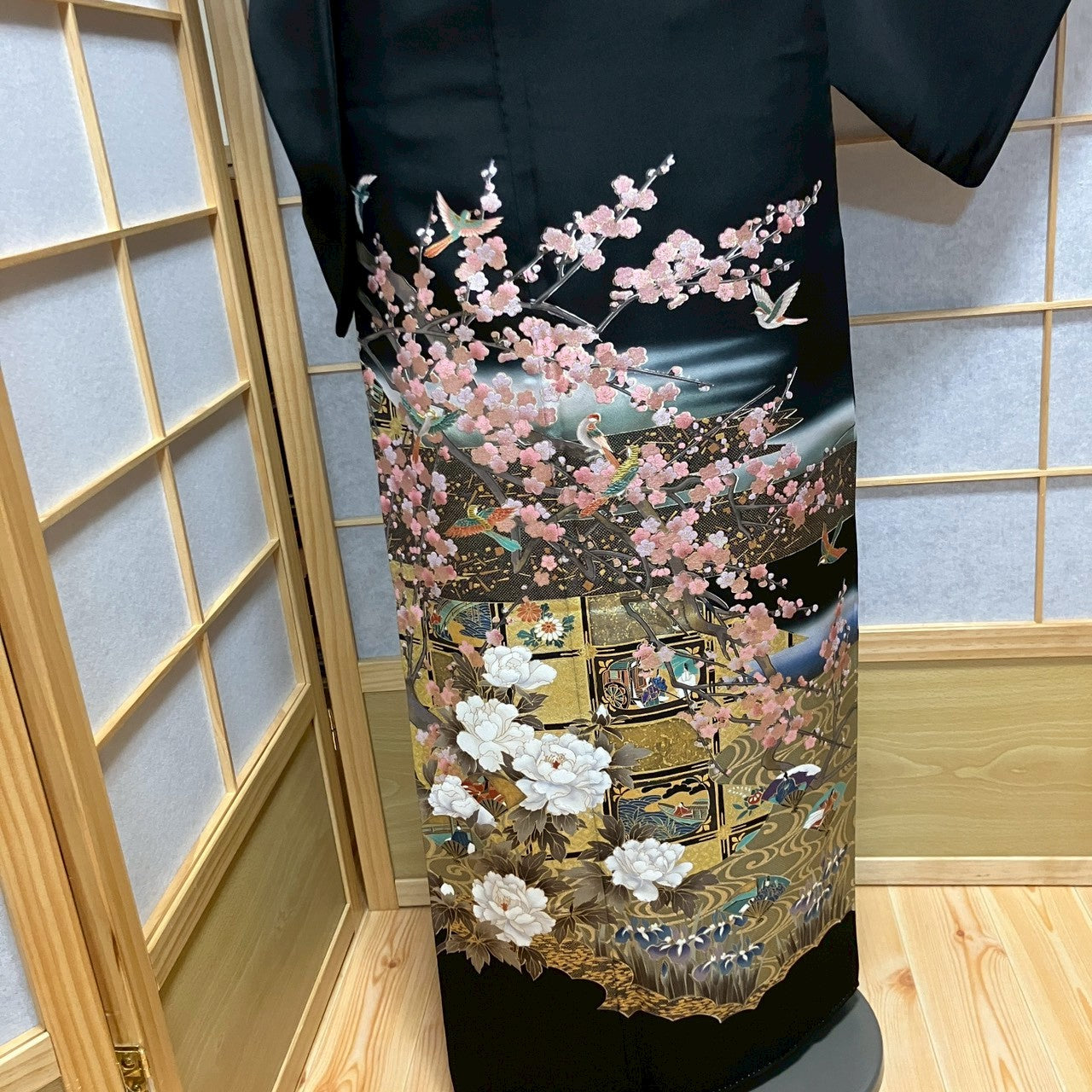 6768# Japanese Tomesode Kimono Vintage Womens Silk Fabric Robe Kimono only sold