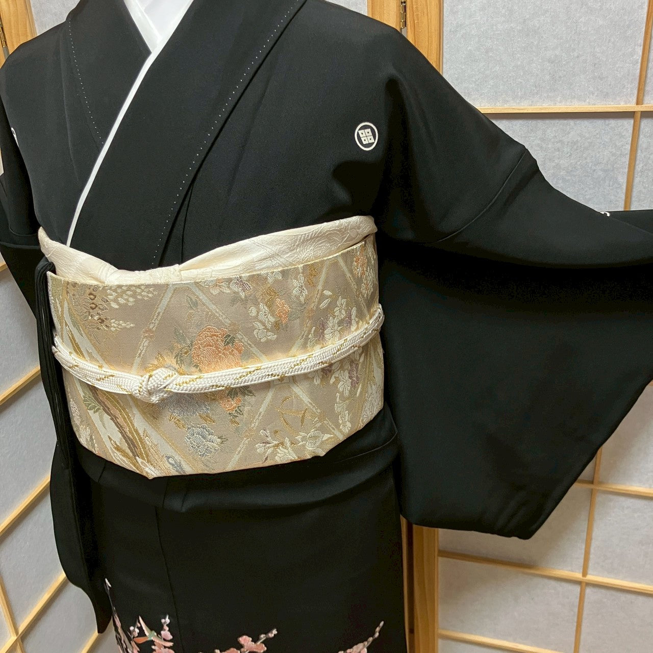 6768# Japanese Tomesode Kimono Vintage Womens Silk Fabric Robe Kimono only sold
