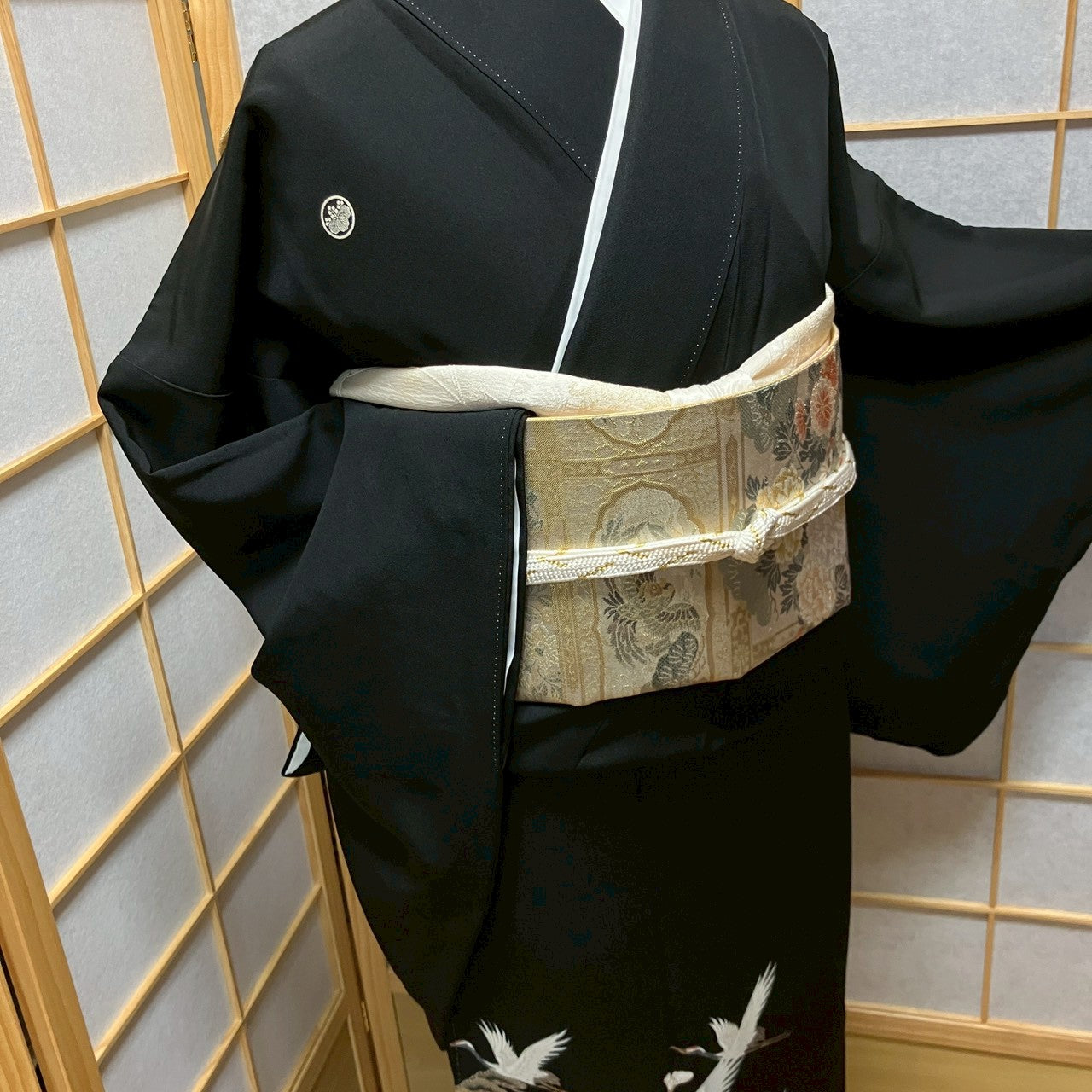 6771# Japanese Tomesode Kimono Vintage Womens Silk Fabric Robe Kimono only sold