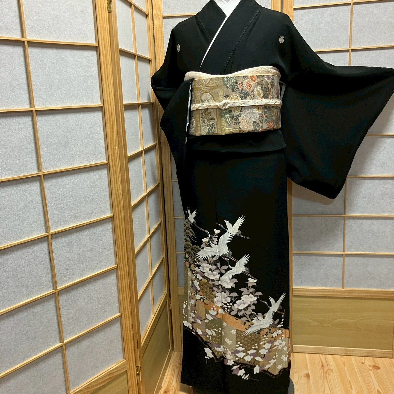 6771# Japanese Tomesode Kimono Vintage Womens Silk Fabric Robe Kimono only sold