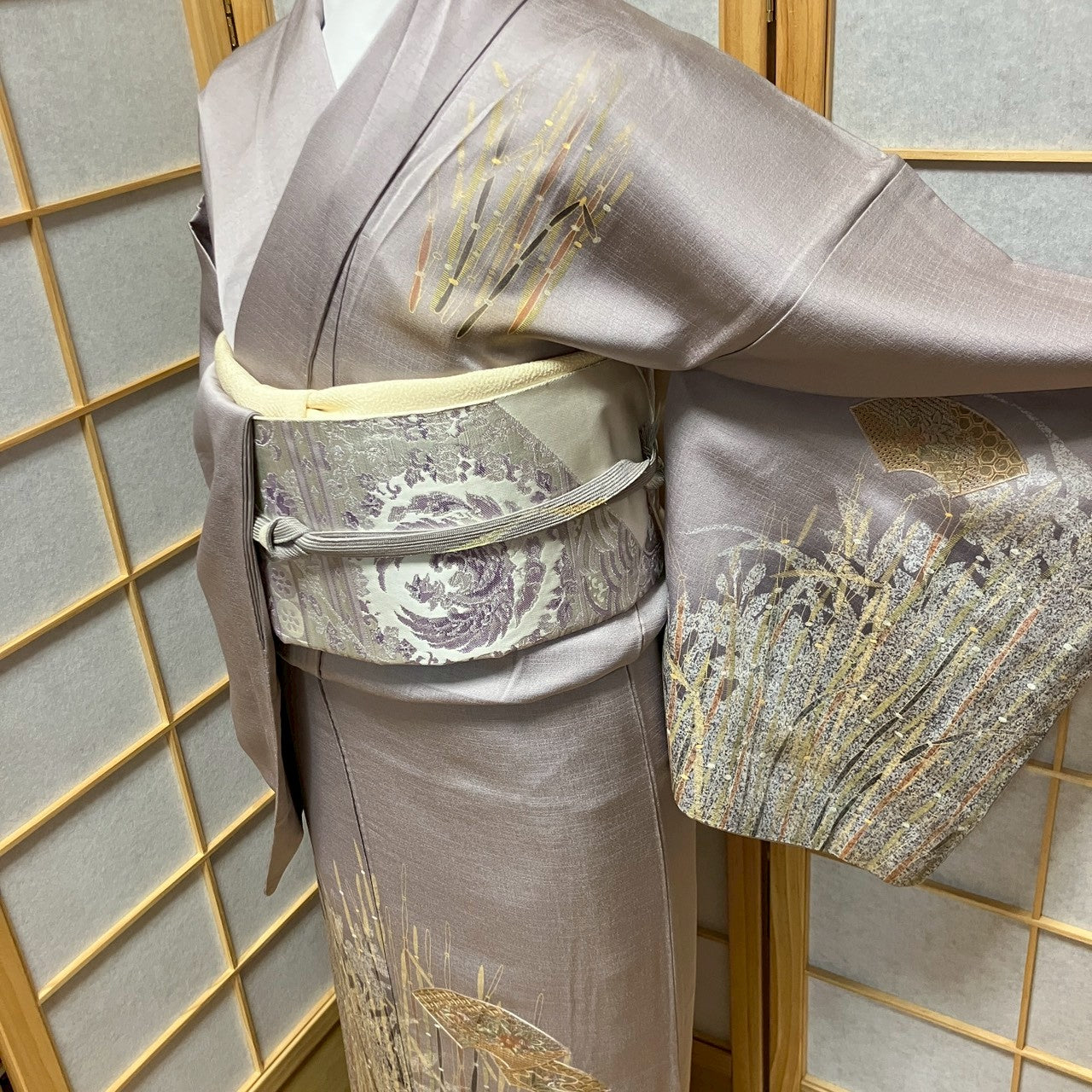 6772# Japanese Kimono Vintage Womens Silk Fabric Robe Kimono only sold