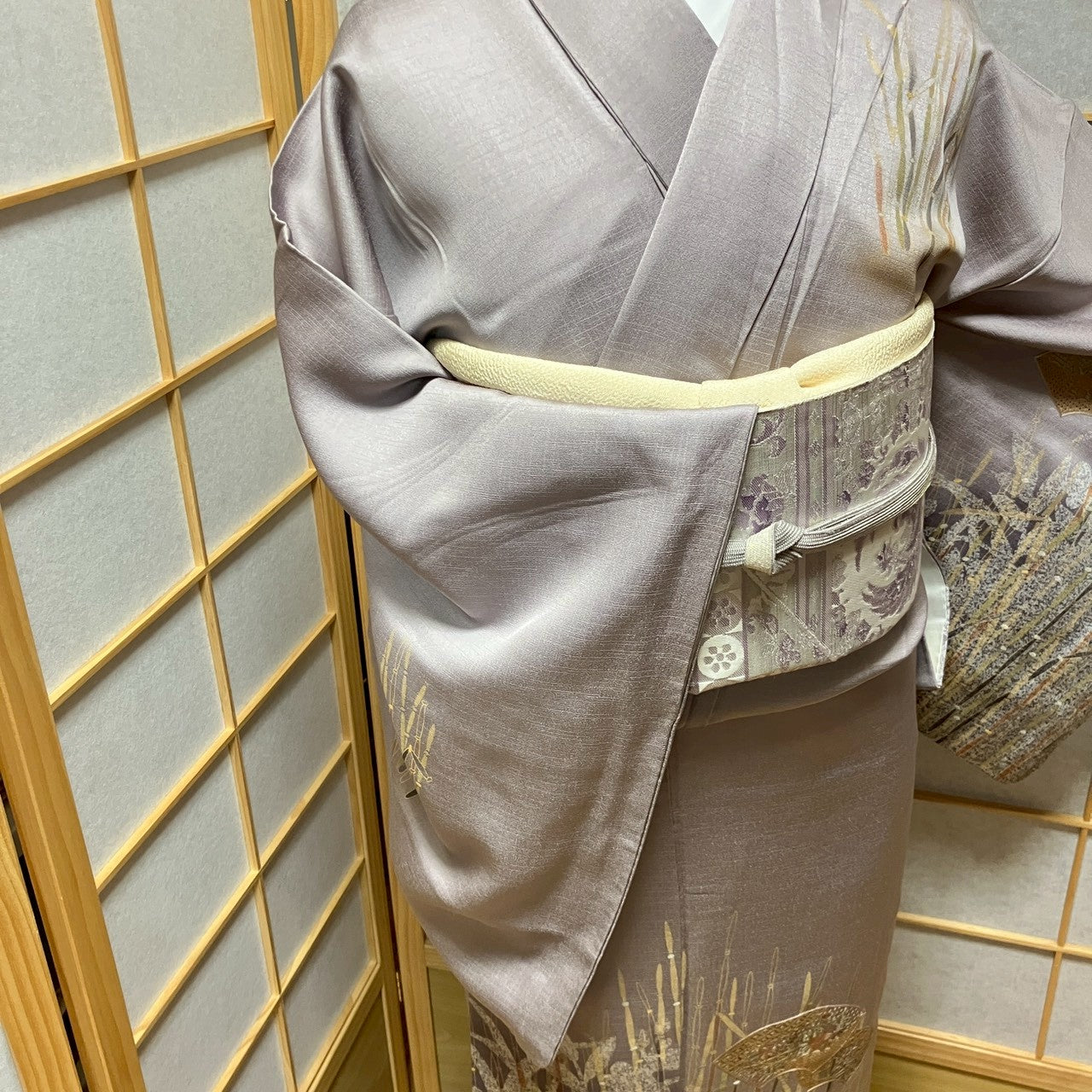 6772# Japanese Kimono Vintage Womens Silk Fabric Robe Kimono only sold