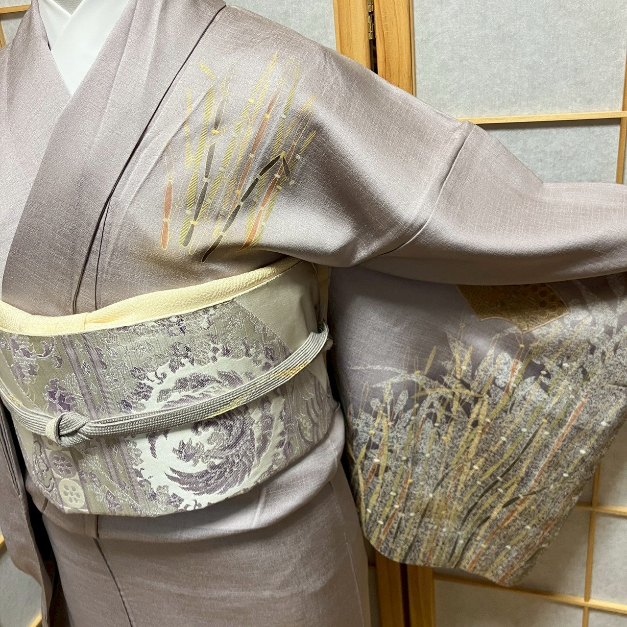 6772# Japanese Kimono Vintage Womens Silk Fabric Robe Kimono only sold