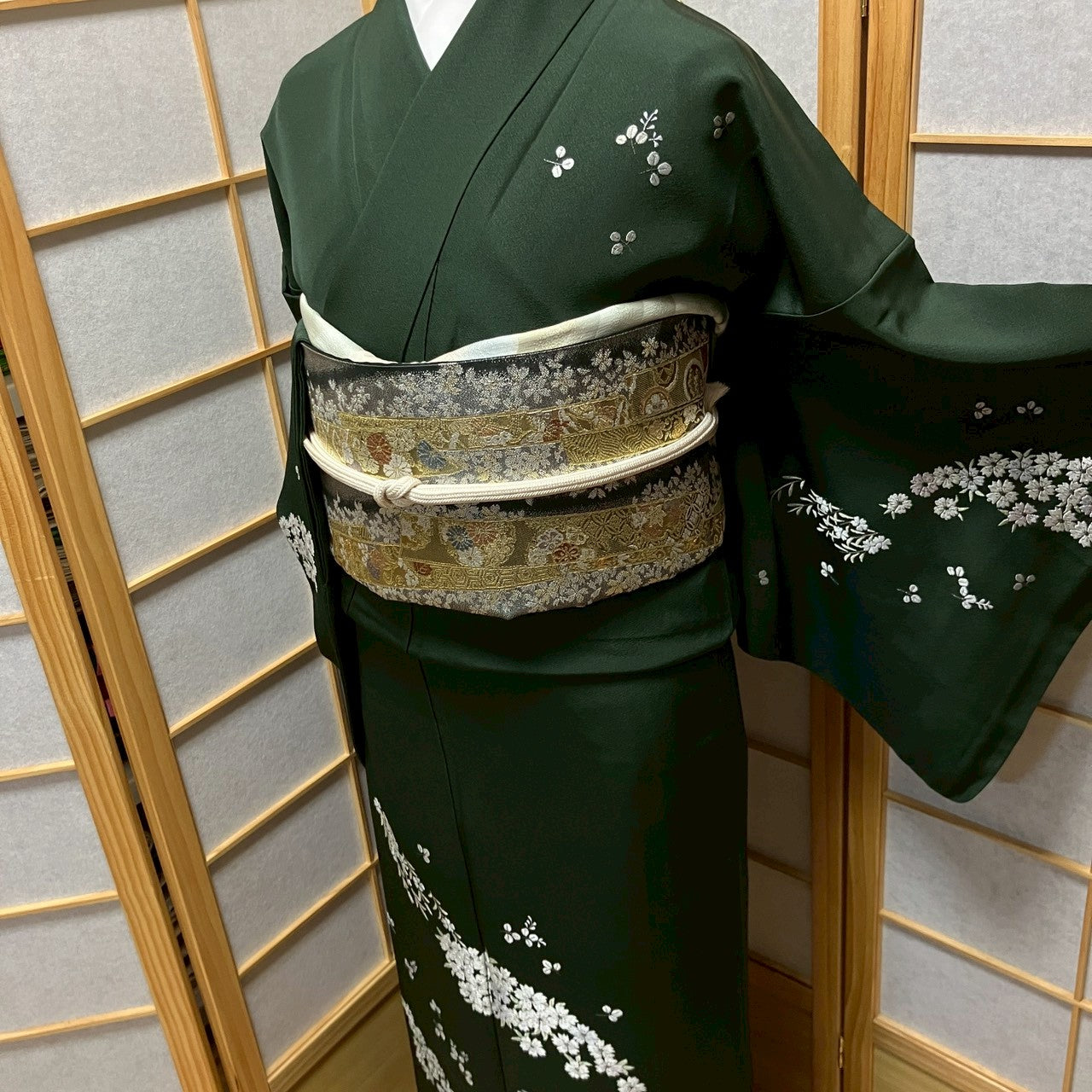 6773# Japanese Kimono Vintage Womens Silk Fabric Robe Kimono only sold