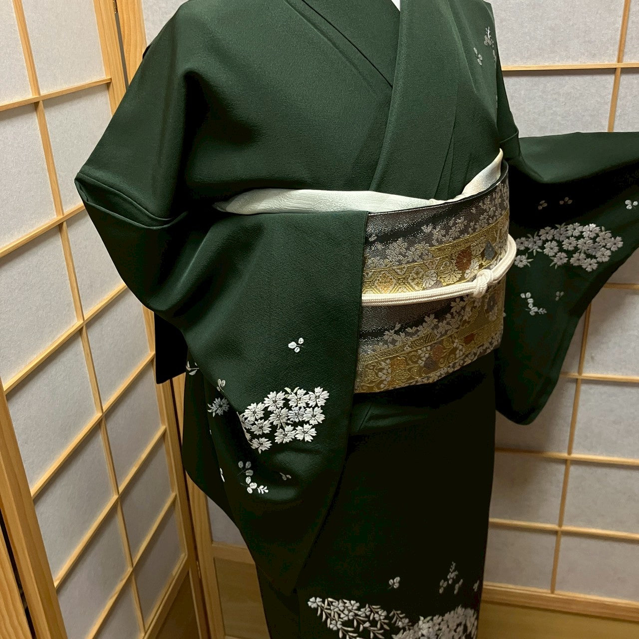 6773# Japanese Kimono Vintage Womens Silk Fabric Robe Kimono only sold