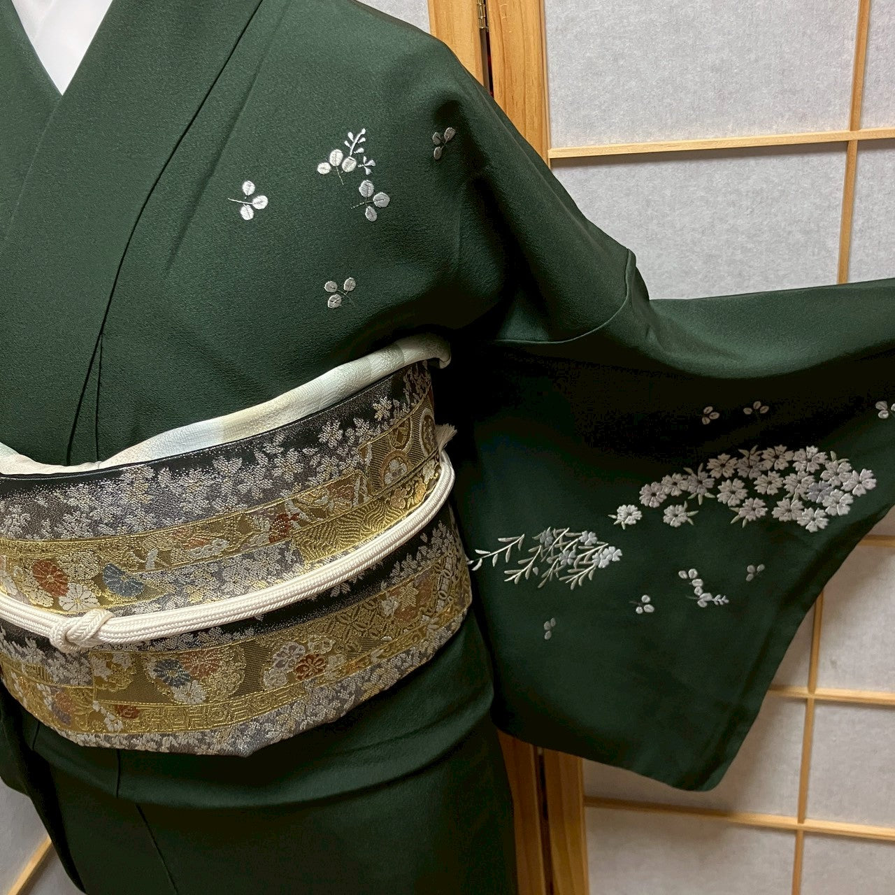 6773# Japanese Kimono Vintage Womens Silk Fabric Robe Kimono only sold