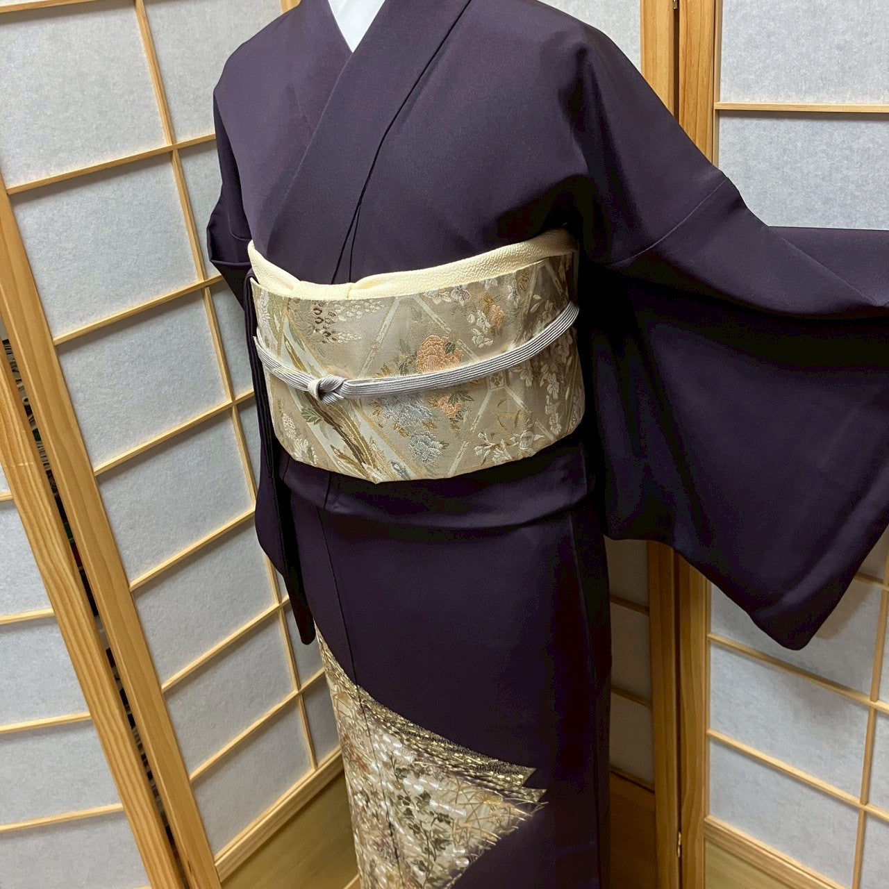 6775# Japanese Tomesode Kimono Vintage Womens Silk Fabric Robe Kimono only sold