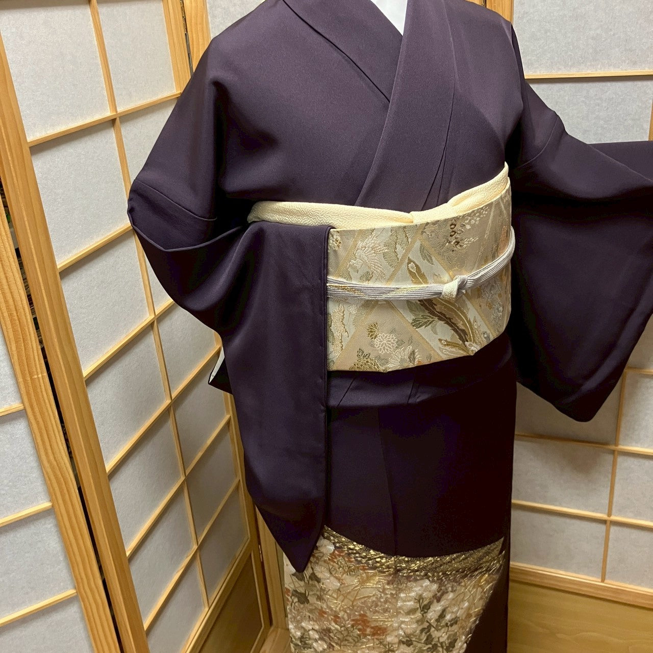 6775# Japanese Tomesode Kimono Vintage Womens Silk Fabric Robe Kimono only sold