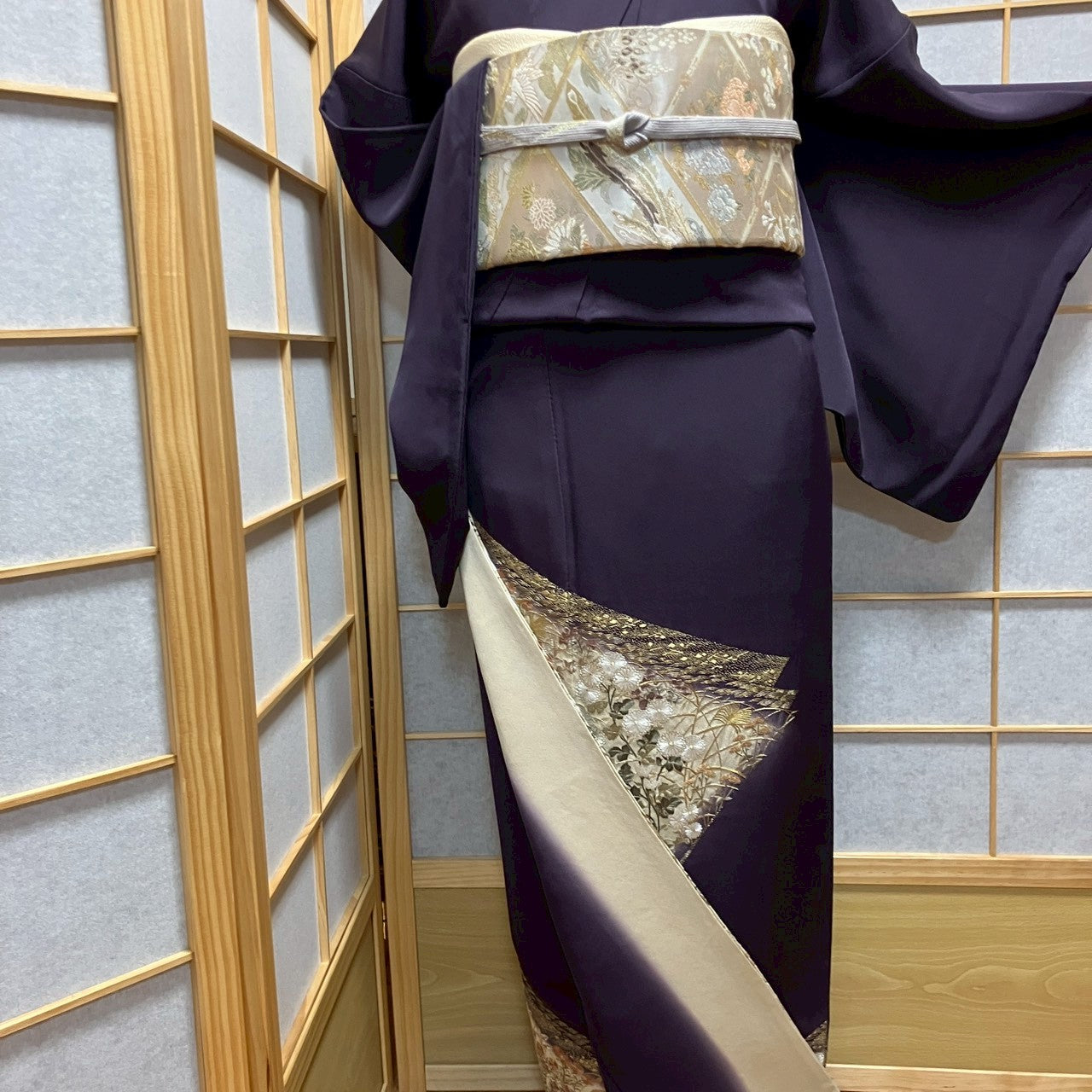 6775# Japanese Tomesode Kimono Vintage Womens Silk Fabric Robe Kimono only sold