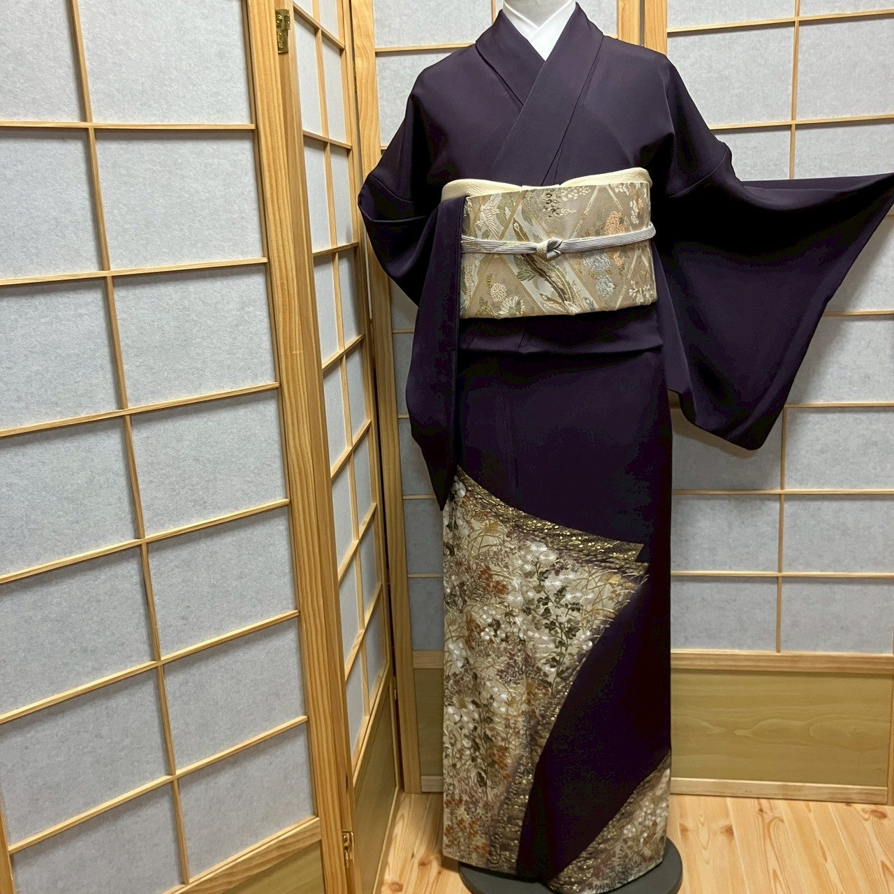 6775# Japanese Tomesode Kimono Vintage Womens Silk Fabric Robe Kimono only sold