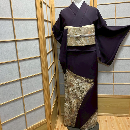 6775# Japanese Tomesode Kimono Vintage Womens Silk Fabric Robe Kimono only sold