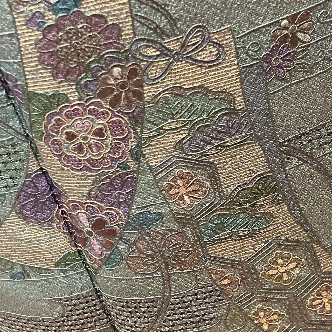 6746# Japanese Kimono Vintage Womens Silk Fabric Robe Kimono only sold Green