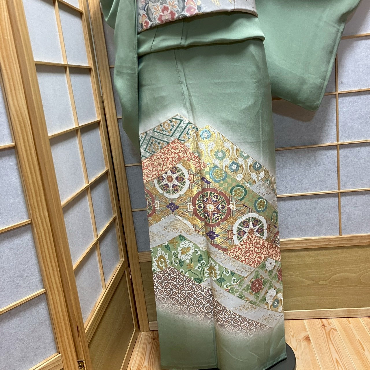 6749# Japanese Tomesode Kimono Vintage Womens Silk Fabric Robe Kimono only sold